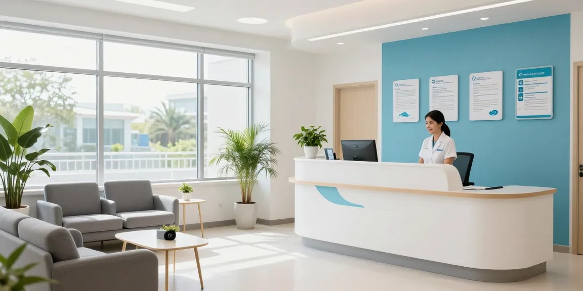 Modern healthcare facility with trusted services, including link bl555 for patient care.