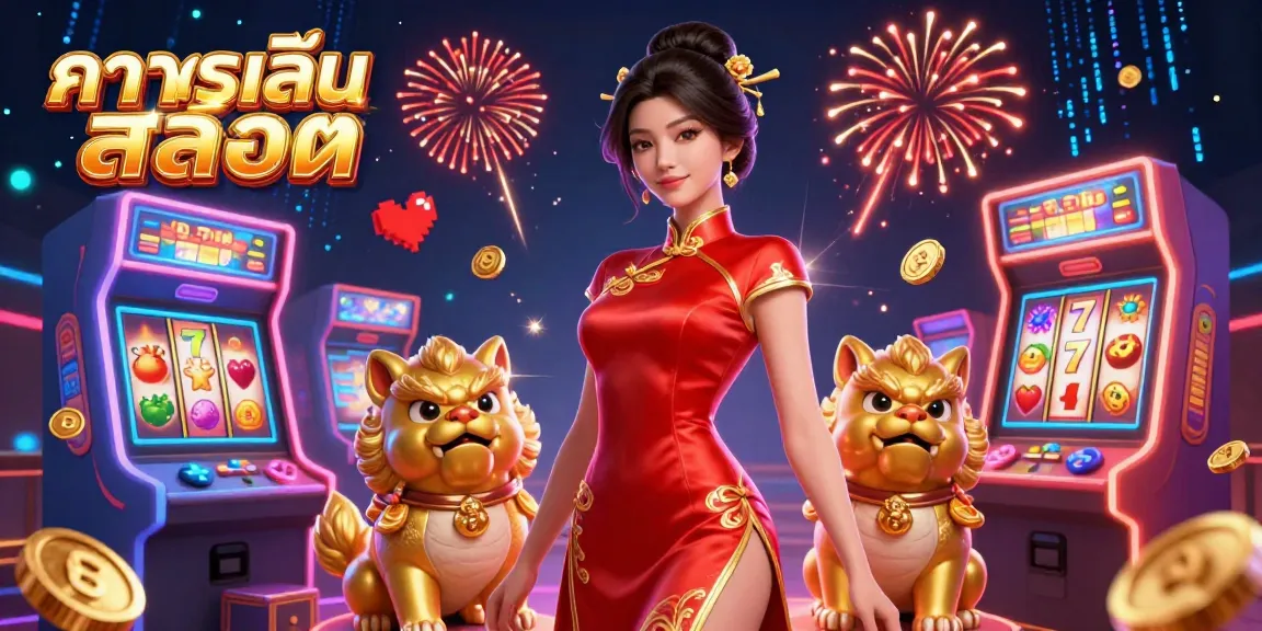 Experience ทดลองเล่นสล็อต with vibrant 3D characters celebrating amidst slot reels and dazzling game elements.