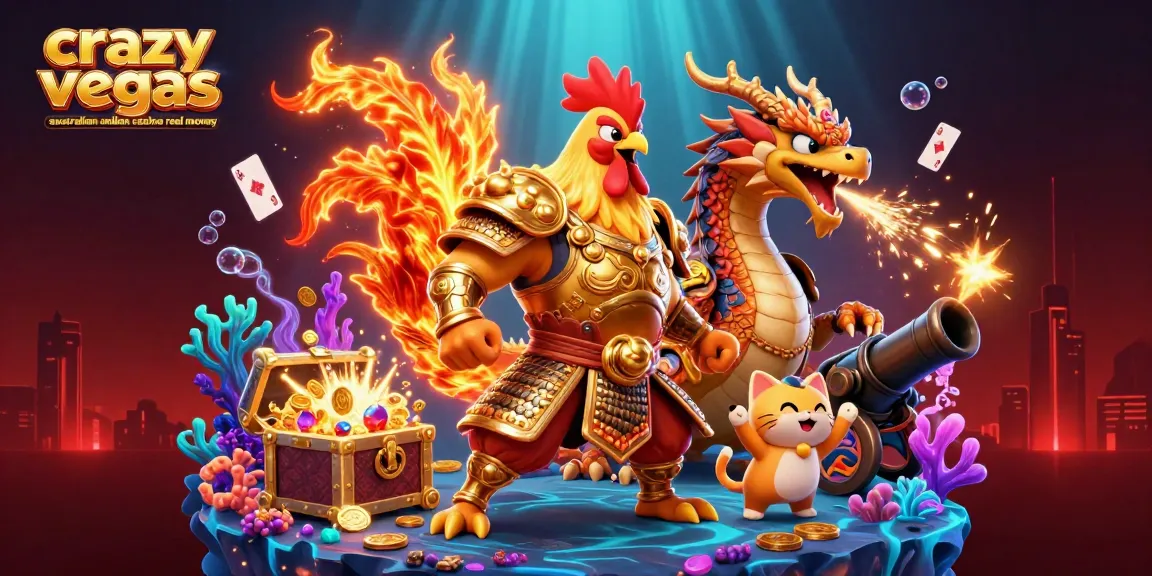 Engage with the vibrant excitement of the crazyvegas australian online casino real money scene featuring animated characters and thrilling game elements.