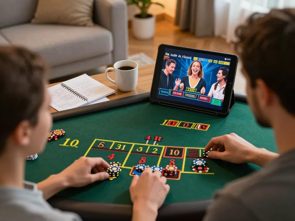 Catching the excitement of 98win online gambling with a player engaged in a live dealer game.