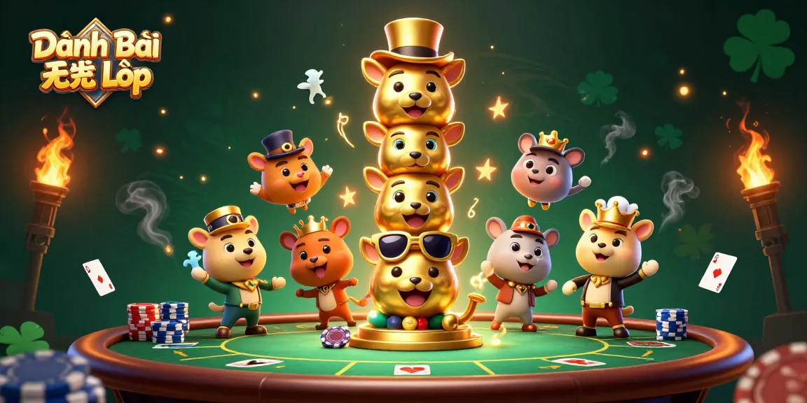 Engage in Đánh Bài Tiên Lên with a vibrant 3D poker scene featuring a charismatic totem and dynamic gaming elements.
