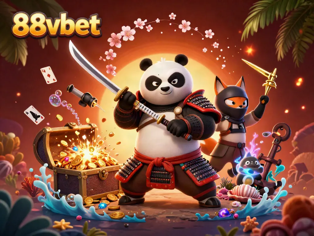 Experience the excitement of 88vbet with a vibrant 3D casino illustration showcasing engaging characters and dynamic game elements.