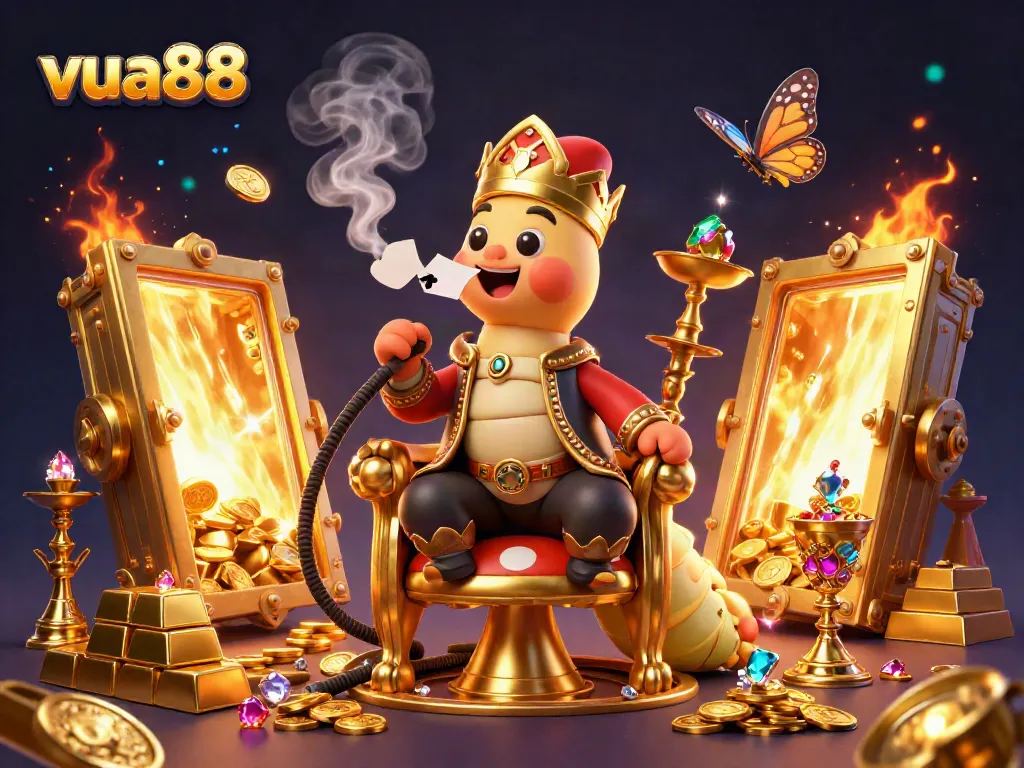 Experience thrilling gameplay with vua88, showcasing a vibrant casino scene filled with gold and gaming elements.