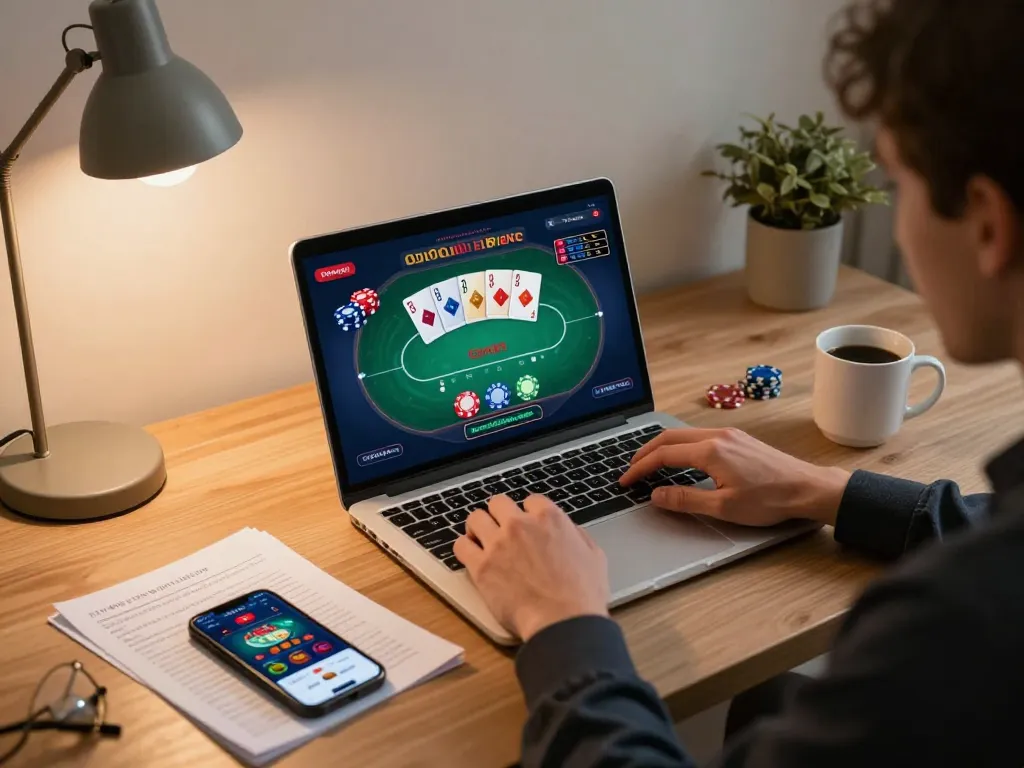 Engaging online gaming moment at https://uu88vn.com/, highlighting a player strategizing in a cozy home environment.