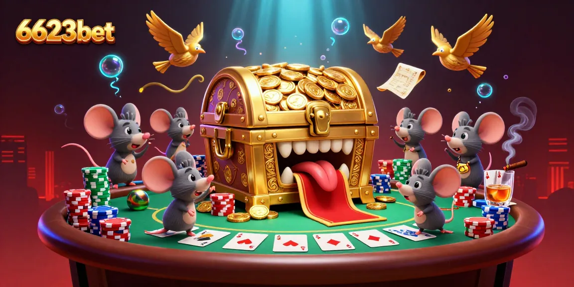 Engage with the thrilling 6623bet experience featuring treasure chests, poker games, and exciting casino elements.