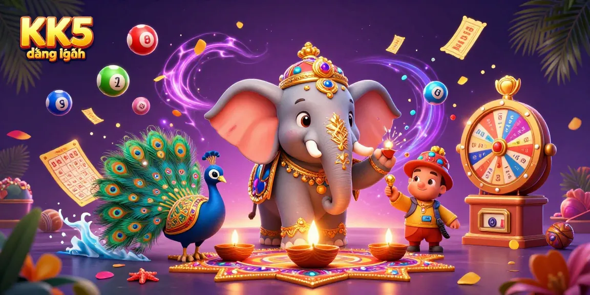 Experience the excitement of KK5 đăng nhập with colorful lottery games, dynamic elements, and vibrant casino visuals!