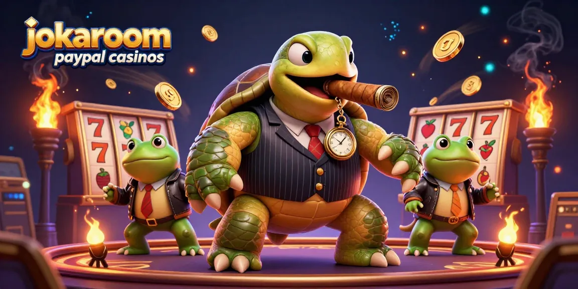 Engage and win at jokaroom paypal casinos with vibrant slots and dynamic action in a fun illustration.