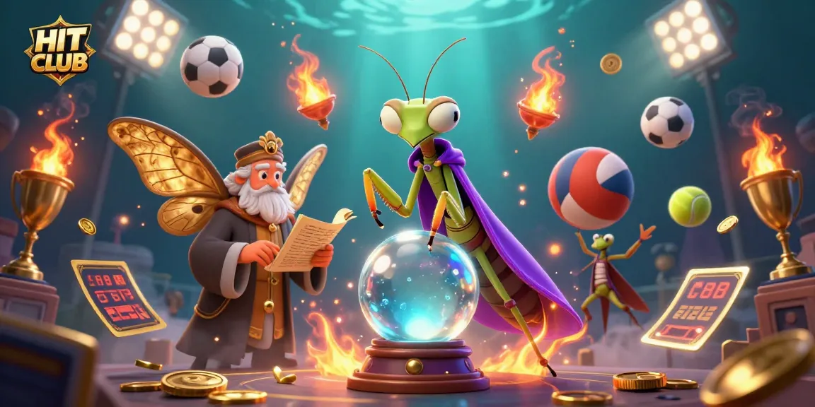 Engage with exhilarating HIT CLUB casino action featuring fortune tellers and dynamic sports elements.