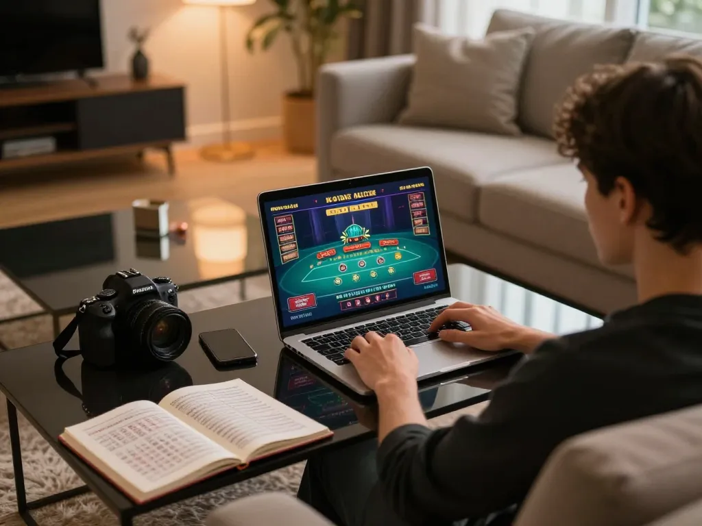 Engaging in online casino gaming at https://one88.br.com/ from a comfortable home setup.