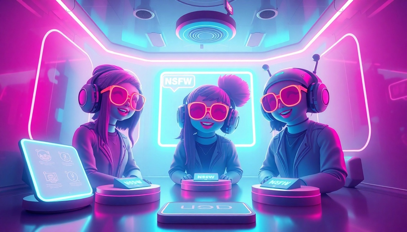 Engaging NSFW character AI chat in a vibrant digital space, showcasing interaction.