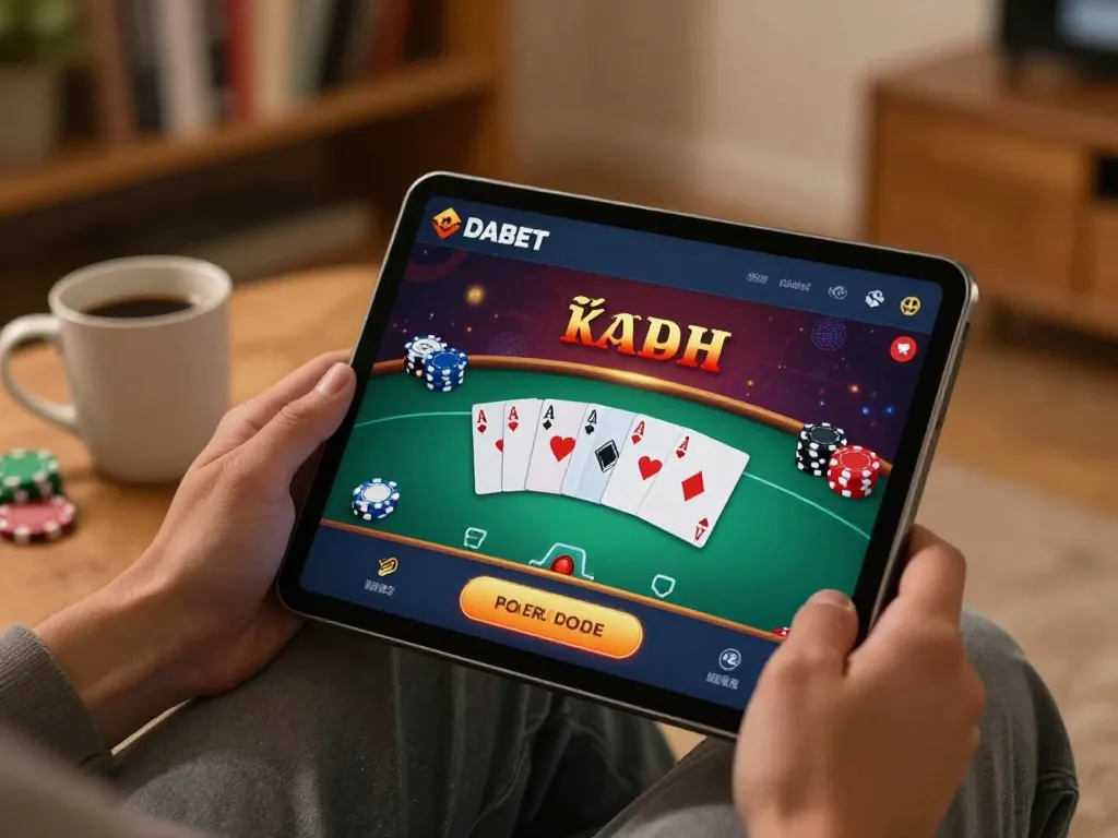 Dabet offers exciting online casino gaming with dynamic tablet gameplay in a cozy setting