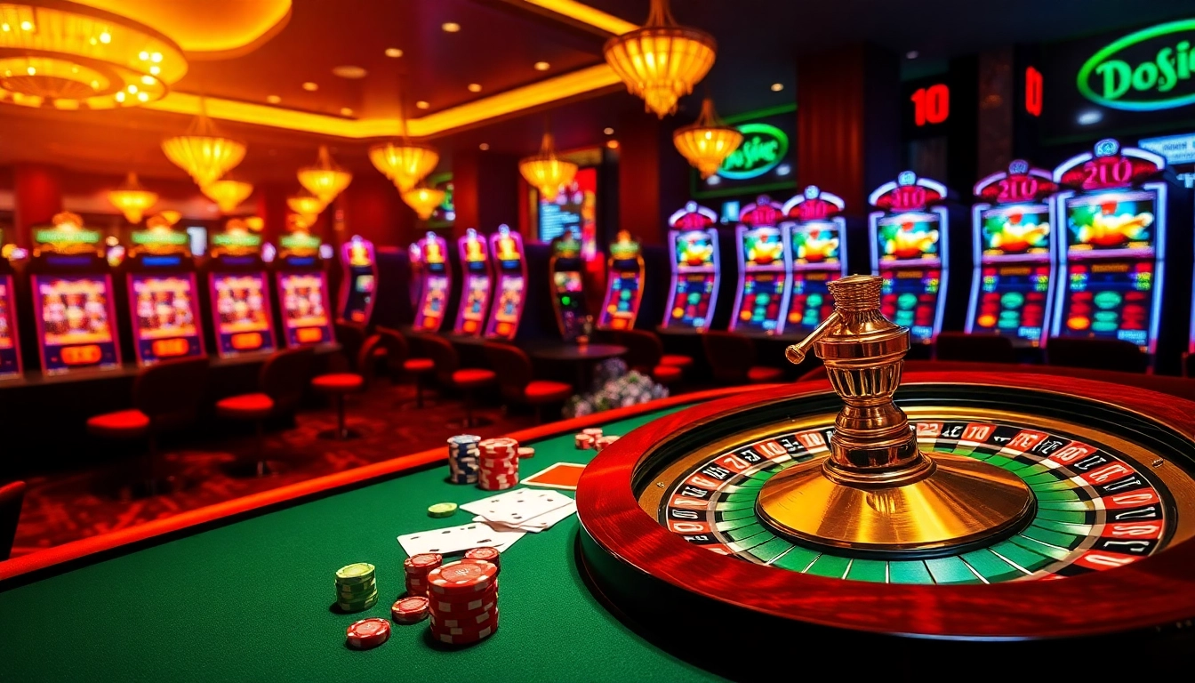 Players engage with a lively casino atmosphere, symbolizing a trusted nhà cái uy tín in action.