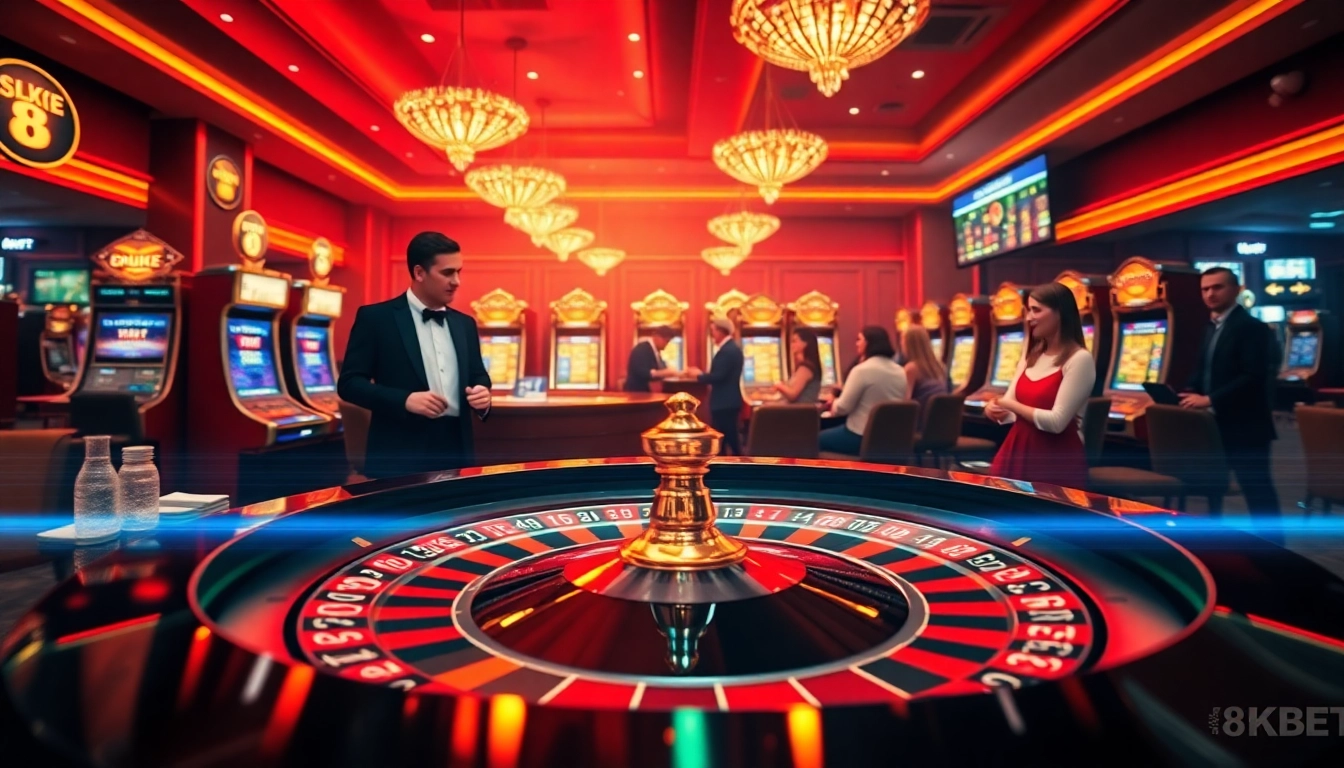 Experience the thrill of roulette at 8KBET with exciting players and luxury casino ambiance.