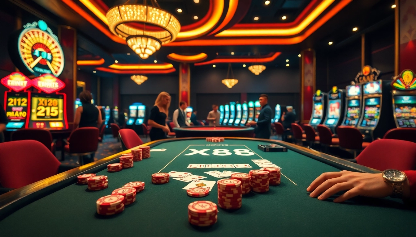 Experience the thrill of gaming at XX88 with vibrant poker chips and high-stakes action.